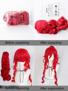 Tóc giả cosplay nữ thời trang, bồng bềnh, gợn sóng, có mái, chịu nhiệt, kiểu tóc xoăn bồng bềnh, màu nâu điểm xuyết cam, kiểu đuôi ngựa cao tết bím, đuôi ngựa đôi màu hồng nhạt, đuôi ngựa cao màu vàng và đuôi ngựa cao màu đỏ tươi, lý tưởng cho các dịp lễ, hội nghị anime, tiệc cosplay và các sự kiện theo chủ đề. - Nhiều màu - Xem 10