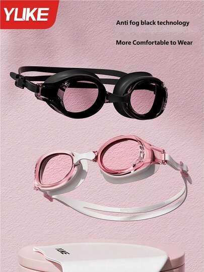 YUKE Clear Anti-Fog Swim Goggles, HD Lens Waterproof Swimming Goggles, Soft Silicone Seal High Elastic Adjustable Strap, Leakproof Comfort Fit No Tight Pressure, Pool Goggles, Lightweight Frame For Adult Men Women, Long Time Wear No Eye Discomfort, Ideal For Indoor Outdoor Swimming Training Beach Summer Water Sports Daily Swim Practice