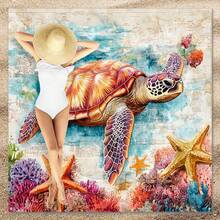1 pieza Alfombra de playa con estampado de tortuga marina, alfombra de playa extra grande, ligera y duradera. Ideal para viajes, campamentos y picnics. Tamaño extra grande para adultos. Muy adecuada para playas y aventuras al aire libre Esterilla de picnic - estilo5 - Ver 7