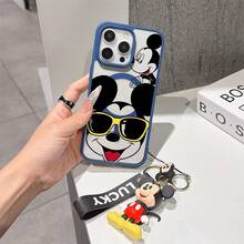 This Disney Mickey Mouse Pattern Lanyard Phone Case Features A Strong Magnetic Closure And Full Coverage Of Acrylic And TPU Material. It's Shockproof, Lightweight, And Suitable For IPhone17/16/11/13/15/15 Plus/15 Pro/15 Pro Max/12/14 Pro Max/11 Pro Max/12 Pro/12 Pro Max/13. It's A Popular Birthday Gift, Business Gift, Durable, Stain-Resistant, And Fingerprint-Resistant New Phone Case For Men And Women. It Also Includes A Mickey Mouse Phone Case And Mickey Mouse Doll Bracelet. Compatible With SamsungGalaxy S20, S21, S22, S23, And S24 Series. It's The Perfect Gift For Friends And Family. This Stylish Phone Case Is Fun, Lightweight, And Durable. IPhone17 Pro Max Phone Case, Minnie Phone Case. - 粉色 - 查看 6
