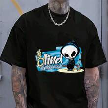 2025 Novelty Unisex T-Shirt Featuring A Printed Design Of The Blind Skateboard Logo, Perfect For Skateboarding Enthusiasts - 黑色 - 查看 1