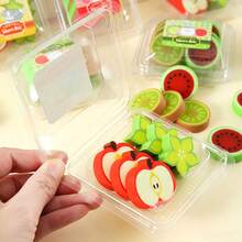 1 Box/Pack Fruit-Shaped Erasers, Carefully Designed Fresh Fruit Slices, Realistic And Cute, Say Goodbye To Dull Stationery, Neat And Hygienic, Stain-Resistant, Easy To Store And Transport, Perfect For Students' Daily Study And Office Use, Also A Great Small Gift For Parties, Holidays And Reward Activities - Multicolor - View 3