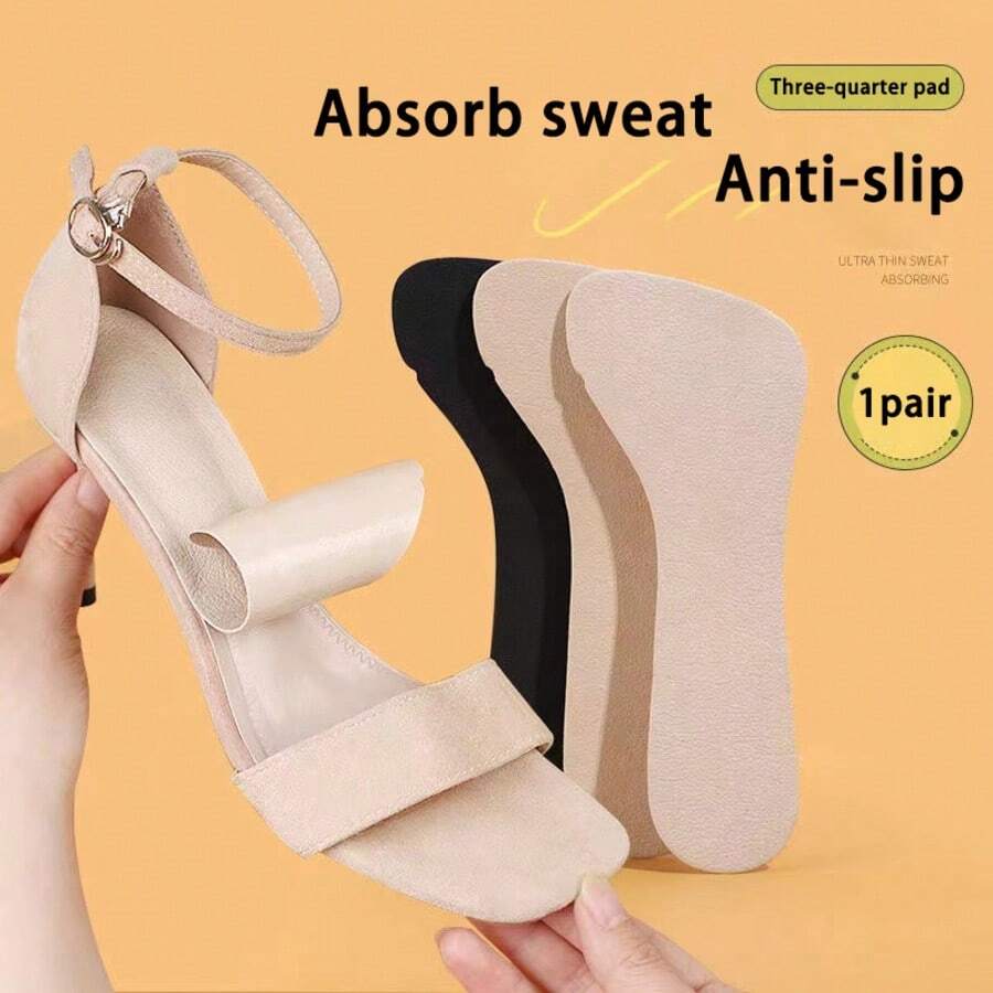 1 Cặp miếng lót giày tự dính chống trượt, siêu mỏng, thoáng khí, thấm hút mồ hôi và mềm mại. - Xem 1