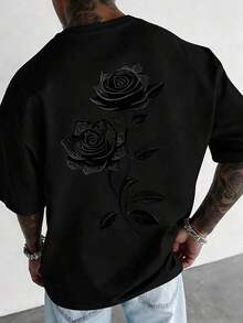 Manfinity Homme Minimalist Black Crew Neck T-Shirt For Men - 白色 - 查看 3
