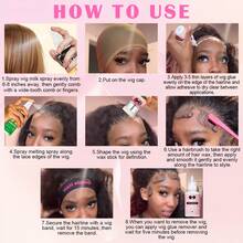 Goiple Wig Care & Styling Kit, Includes Anti-Frizz Moisturizing Wig Care Solution, 60ml Melting Spray, Wig Frontal Glue, Glue Remover, Hair Wax Stick, Hairline Styler, Comb, Elastic Band, Waterproof Wig Glue, Suitable For All Wigs, Daily Wear, Cosplay - 100ml - 查看 11