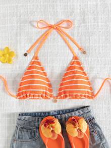Wavy Orange and White Stripes