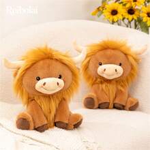 29cm/11,41 pulgadas Vaca de las Tierras Altas sentada de peluche, juguete de peluche suave y esponjoso, adecuado para decoración de habitaciones, regalos de cumpleaños para niños, Día de la Madre, temporada de graduación, aniversario de bodas, Año Nuevo, Navidad. - Multicolor - Ver 2