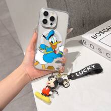 This Disney Mickey Mouse Pattern Lanyard Phone Case Features A Strong Magnetic Closure And Full Coverage Of Acrylic And TPU Material. It's Shockproof, Lightweight, And Suitable For IPhone17/16/11/13/15/15 Plus/15 Pro/15 Pro Max/12/14 Pro Max/11 Pro Max/12 Pro/12 Pro Max/13. It's A Popular Birthday Gift, Business Gift, Durable, Stain-Resistant, And Fingerprint-Resistant New Phone Case For Men And Women. It Also Includes A Mickey Mouse Phone Case And Mickey Mouse Doll Bracelet. Compatible With SamsungGalaxy S20, S21, S22, S23, And S24 Series. It's The Perfect Gift For Friends And Family. This Stylish Phone Case Is Fun, Lightweight, And Durable. IPhone17 Pro Max Phone Case, Minnie Phone Case. - Trong sáng - Xem 1