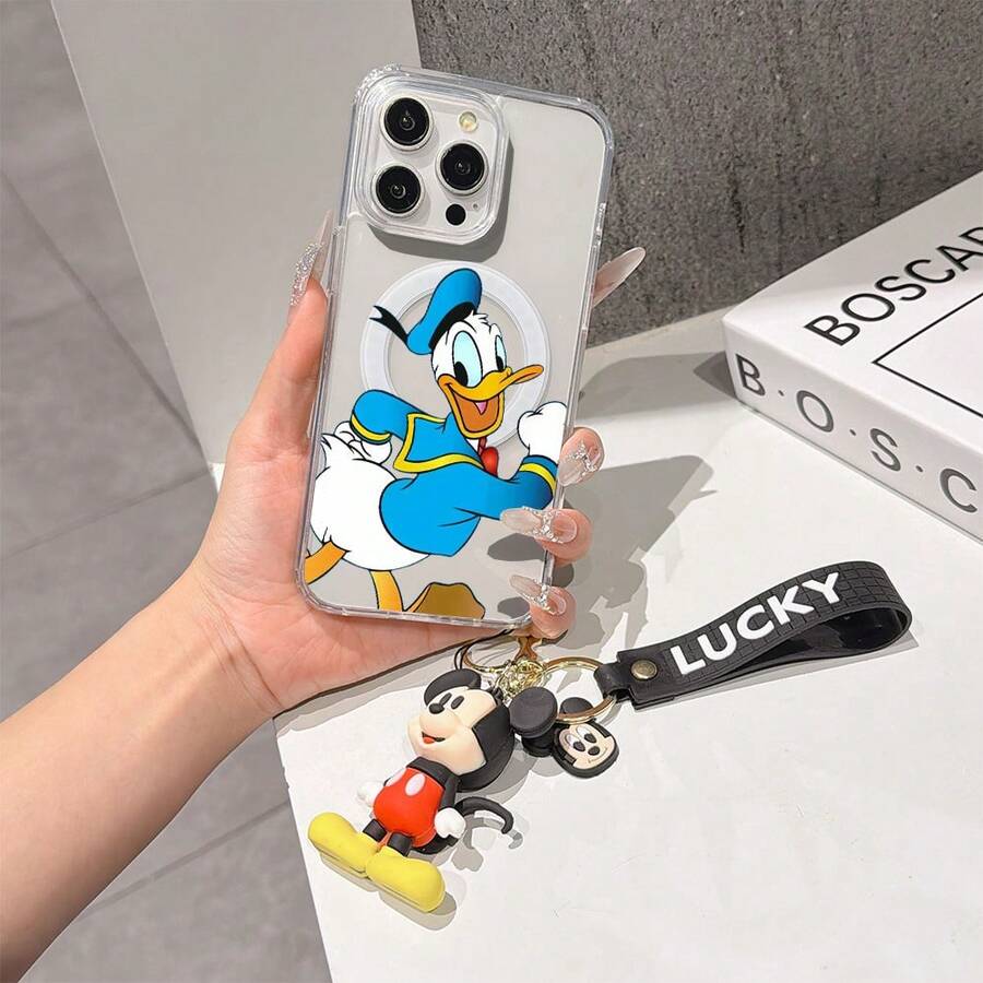 This Disney Mickey Mouse Pattern Lanyard Phone Case Features A Strong Magnetic Closure And Full Coverage Of Acrylic And TPU Material. It's Shockproof, Lightweight, And Suitable For IPhone17/16/11/13/15/15 Plus/15 Pro/15 Pro Max/12/14 Pro Max/11 Pro Max/12 Pro/12 Pro Max/13. It's A Popular Birthday Gift, Business Gift, Durable, Stain-Resistant, And Fingerprint-Resistant New Phone Case For Men And Women. It Also Includes A Mickey Mouse Phone Case And Mickey Mouse Doll Bracelet. Compatible With SamsungGalaxy S20, S21, S22, S23, And S24 Series. It's The Perfect Gift For Friends And Family. This Stylish Phone Case Is Fun, Lightweight, And Durable. IPhone17 Pro Max Phone Case, Minnie Phone Case. - Trong sáng - Xem 1