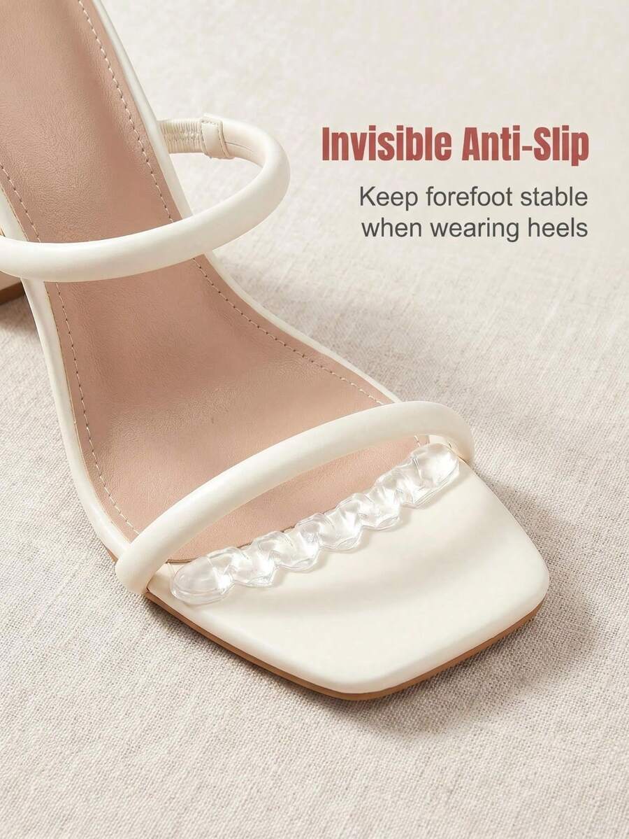 2pcs Women's Anti-Slip Shoe Pads, Casual Spring/Easter Sandals - Clear - View 1