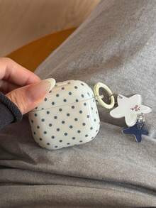 Minimalist Contrasting Polka Dot & Star Design Protective Case For AirPods 4, Pro 3, Pro 2 - White - View 11