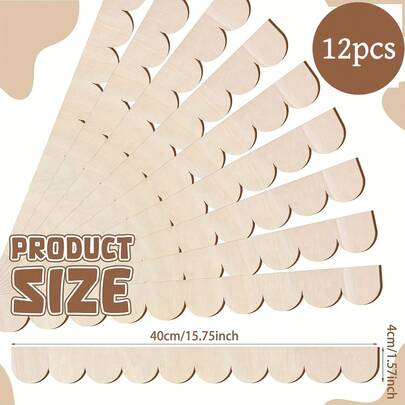 6 piezas de tiras decorativas de madera ondulada, tiras decorativas de bordes ondulados de madera, tiras decorativas de madera con bordes ondulados en forma de abanico, adecuadas para decorar marcos de puertas/ventanas, bricolaje de gabinetes, bordes de muebles, agregando una atmósfera elegante al hogar