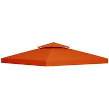 Replacement Roof For 3x3m Metal Gazebo, Garden Pavilion, Made Of Rust-Red Polyester, Weather-Resistant And Durable - Red - View 9