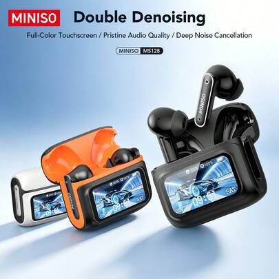  50 Hours Battery Life MINISO MS128 Wireless V6.0 Headphones Full HD Screen Control More Comfortable To Wear Low Latency Powerful Sound Earbuds Built-In Dual Microphones Clear Sound Suitable For Sports, Gaming, Office, Gifts, Sleep