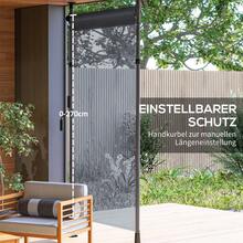 Vertical Blind/Balcony Blind 150 X 220-310 Cm With Crank Handle, Weather-Resistant Privacy Screen In Dark Grey Polyester For Garden - Dark Grey - View 4