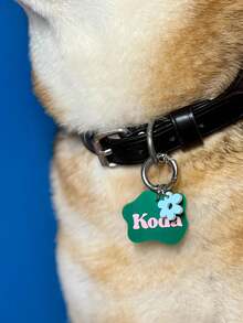 Personalized Wave Pet ID Tag, Customizable Dog/Cat Name Tag Keychain, Mini Pendant - Multicolor - View 6