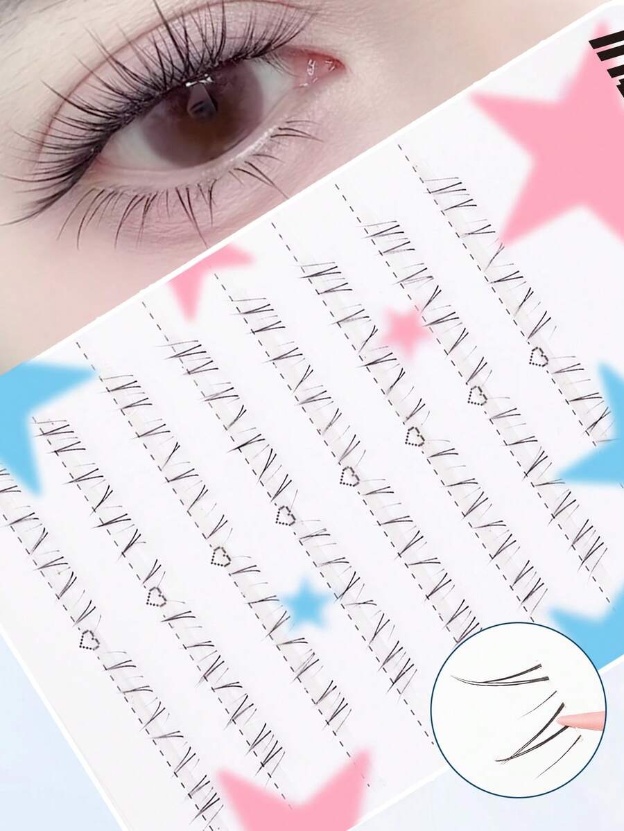 Ineyoo 64簇自然款假睫毛 | 多包装，C/D卷度，5-7毫米长度，可重复使用，适合新手，多功能下睫毛