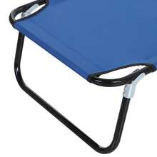 Espreguiçadeira/cadeira de praia com encosto ajustável, em aço, azul, 188 x 56 x 28 cm, ideal para jardim e varanda. - Azul - Ver 6