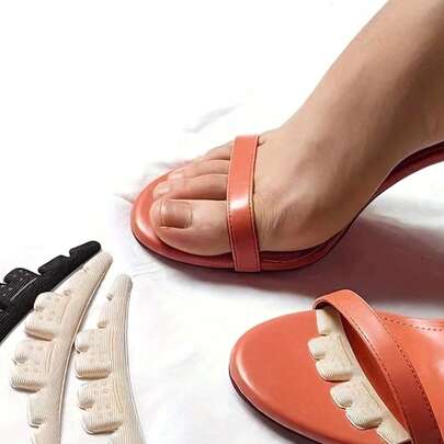 1 Pair High Heel Anti-Slip Pads, Shoe Grip Stickers, Heel Cushions, Forefoot Anti-Slip Pads For Women's High Heels And Sandals, Soft Massage Textured Anti-Slip Pads, Suitable For Half Size