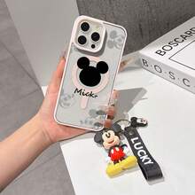 This Disney Mickey Mouse Pattern Lanyard Phone Case Features A Strong Magnetic Closure And Full Coverage Of Acrylic And TPU Material. It's Shockproof, Lightweight, And Suitable For IPhone17/16/11/13/15/15 Plus/15 Pro/15 Pro Max/12/14 Pro Max/11 Pro Max/12 Pro/12 Pro Max/13. It's A Popular Birthday Gift, Business Gift, Durable, Stain-Resistant, And Fingerprint-Resistant New Phone Case For Men And Women. It Also Includes A Mickey Mouse Phone Case And Mickey Mouse Doll Bracelet. Compatible With SamsungGalaxy S20, S21, S22, S23, And S24 Series. It's The Perfect Gift For Friends And Family. This Stylish Phone Case Is Fun, Lightweight, And Durable. IPhone17 Pro Max Phone Case, Minnie Phone Case. - Màu xanh lam - Xem 6