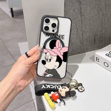 This Disney Mickey Mouse Pattern Lanyard Phone Case Features A Strong Magnetic Closure And Full Coverage Of Acrylic And TPU Material. It's Shockproof, Lightweight, And Suitable For IPhone17/16/11/13/15/15 Plus/15 Pro/15 Pro Max/12/14 Pro Max/11 Pro Max/12 Pro/12 Pro Max/13. It's A Popular Birthday Gift, Business Gift, Durable, Stain-Resistant, And Fingerprint-Resistant New Phone Case For Men And Women. It Also Includes A Mickey Mouse Phone Case And Mickey Mouse Doll Bracelet. Compatible With SamsungGalaxy S20, S21, S22, S23, And S24 Series. It's The Perfect Gift For Friends And Family. This Stylish Phone Case Is Fun, Lightweight, And Durable. IPhone17 Pro Max Phone Case, Minnie Phone Case. - Màu xanh lam - Xem 5