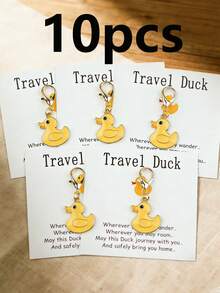 10 piezas de figuritas adorables de patitos amarillos con tarjetas inspiradoras, reconfortantes o motivacionales, regalo perfecto para amigos y estudiantes que aman las cosas adorables, adecuado para el Día de la Madre, el Día del Padre, recuerdos de graduación, viajes, fiestas y talla grande regalos para la madre, el padre, la graduación y el maestro - Amarillo - Ver 12