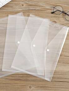 10/1 Túi đựng tài liệu A4 bằng nhựa Polypropylene, kiểu dáng hiện đại, trong suốt, có nút bấm, bền chắc và chống thấm nước, thích hợp cho học sinh và văn phòng. - A - Xem 2