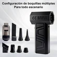 Mini soplador de polvo turbo, secador eléctrico portátil, ventilador de chorro turbo ajustable a 3 velocidades, soplador de nieve con luz LED, soplador potente recargable de alta velocidad, adecuado para automóvil, computadora, teclado, uso doméstico, soplado de hojas y al aire libre. - Negro - Ver 6