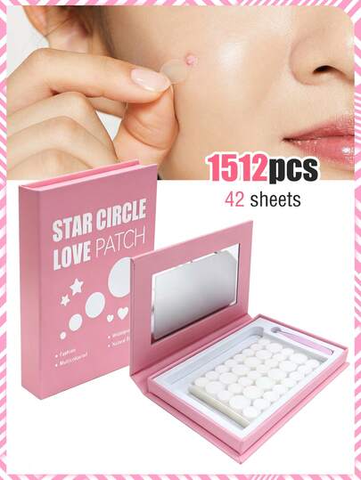 (1512pcs/42pcs Set) Gift Box, Cute Round Stickers, Ultra-Thin Design, Complete Set, Waterproof & Breathable, Fresh & Comfortable, Mild & Non-Irritating, Suitable For Face & Body, Perfect For Dates, Birthdays, Anniversaries Or Any Special Occasions, Suitable For Parties, Photo Shoots & Face Painting, Ideal For Various Parties, Gatherings & Entertainment Activities, Great For Summer Use