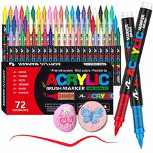12/24/36/48/60/72/84pcs Set High Gloss Acrylic Marker Pens, Water-Based Markers, Large Capacity Quick-Drying Art Color Pens, Back To School DIY Planning Pen Set, Painting Set, Study Stationery, Color Markers Suitable For Ceramic, Glass, Plastic, Wood, Stone, Etc. - Multicolor - View 1