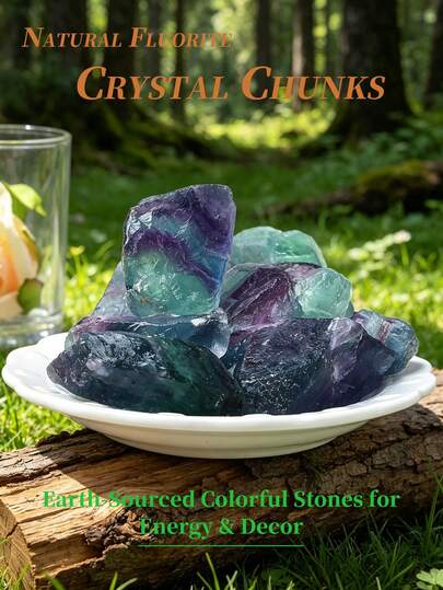 QYDCX 1 viên đá thô Fluorite cầu vồng tự nhiên rực rỡ, tinh thể đa năng dùng để chữa lành luân xa, thực hành thiền định và trang trí phòng đẹp mắt.