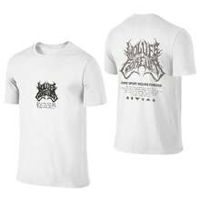 Men's 180g Heavyweight Cotton Crew Neck T-Shirt, Gothic "WOLVES FOREVER" Sheer Loyalty Print, DARCSPORT Inspired Streetwear Gym Tee - 白色 - 查看 1