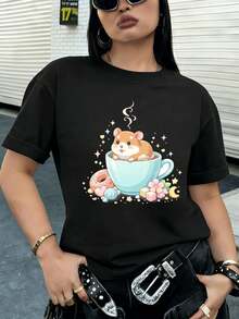 Women T-Shirts - Black - View 2