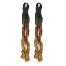 2pcs 26 Inch Fluffy Wavy Elastic Crochet Braiding Hair Extensions, Pre-Stretched 150g/Pack Yaki Curly Braiding Hair For Women (2pcs/Pack) - Multicolor - View 16