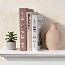 3 piezas Juego de libros decorativos falsos, figuras decorativas modernas para el hogar, libros falsos plegables y apilables para mesa, mesa de centro, entrada, oficina, accesorios de fotografía de decoración suave - 3pcs - Ver 4