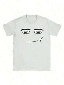 Anime Robot Robloxs Face T-Shirts, Funny Shirt ,Graphic Tees ,Crew Neck Short Sleeve T Shirts ,Women Clothing ,Harajuku T Shirts, Tee ,Summer Tops - màu đen - Xem 8