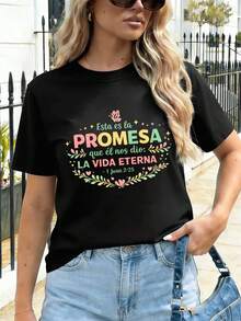 Dam-T-shirts - Svart - Visa 1
