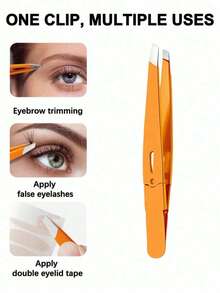 1pc/2pcs High Precision Slanted Eyebrow Tweezers, Professional Hair Removal Clip, Facial Hair Plucker, Makeup Beauty Tool, For Eyebrows Fine Hair Mustache, Home Salon Daily Use - Multicolor - View 2