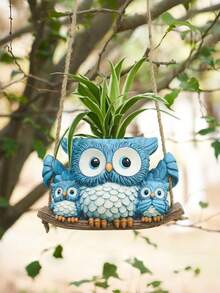 This Owl-Shaped Indoor Hanging Succulent Planter Is Both Cute And Compact, With A Drainage Hole At The Bottom. This Unique Resin Planter Is Suitable For Outdoor Planting, And Can Also Be Used To Grow String Of Pearls (Senecio Rowleyanus). It Is An Ideal Gift For Mom. - A - View 1