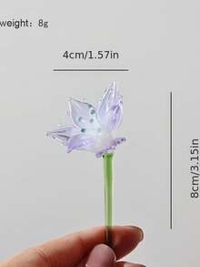 玻璃花盆家居裝飾，迷你玻璃花瓶人造植物花禮，玻璃花束（手工製作，顏色與尺寸略有差異） - 彩色 - 查看 19
