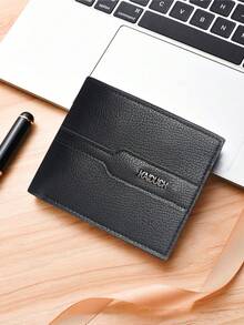 HOVI'S Men's Lightweight Slim PU Wallet - Minimalist Bifold Design W/ ID Window, 10+ Card Slots & Coin Pocket (11.8cm Compact) - Black - View 7