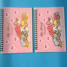 SANRIO 可爱宠物计划螺旋贴纸笔记本，高品质创意翻页计划贴纸材料书，10张贴纸底纸 - 貼紙本 - 查看 9