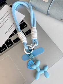 DIY Cute Cartoon Cream Puff Dog Pendant Woven Nylon Wrist Strap, Suitable For Phone Cases, Keychains, Car Accessories, Portable Wristband, Women - Multicolor - View 21