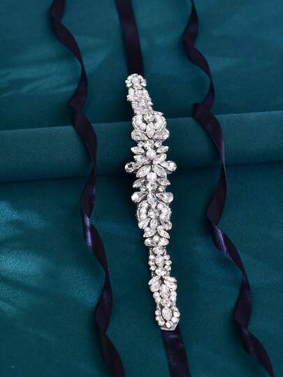 1件新娘结婚腰带，价格实惠的服装配饰，镶钻腰带，手工制作的细款婚礼配饰，女士时尚饰品