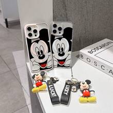 This Disney Mickey Mouse Pattern Lanyard Phone Case Features A Strong Magnetic Closure And Full Coverage Of Acrylic And TPU Material. It's Shockproof, Lightweight, And Suitable For IPhone17/16/11/13/15/15 Plus/15 Pro/15 Pro Max/12/14 Pro Max/11 Pro Max/12 Pro/12 Pro Max/13. It's A Popular Birthday Gift, Business Gift, Durable, Stain-Resistant, And Fingerprint-Resistant New Phone Case For Men And Women. It Also Includes A Mickey Mouse Phone Case And Mickey Mouse Doll Bracelet. Compatible With SamsungGalaxy S20, S21, S22, S23, And S24 Series. It's The Perfect Gift For Friends And Family. This Stylish Phone Case Is Fun, Lightweight, And Durable. IPhone17 Pro Max Phone Case, Minnie Phone Case. - 黑色 - 查看 8
