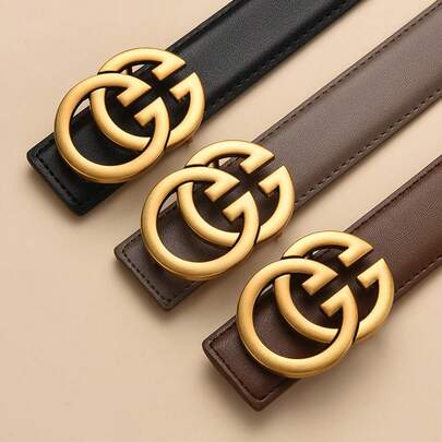 1/2pcs Lightweight Luxury Alloy G-Buckle Belt, High-End Decorative Belt, Suitable For Casual, Party, And Daily Wear