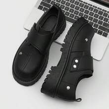 2026新款商务休闲英伦风厚底德比鞋，男士厚底高帮英伦靴 - 黑色 - 查看 2