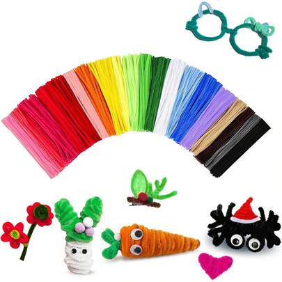 200 Pcs Pipe Cleaners Bulk, Chenille Stems Art Supplies For Crafts, Creative DIY Room Decor Christmas Decorations, Fidget Toys For Projects