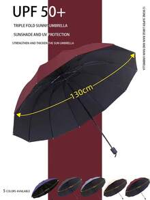 1pc 12-Rib Extra Large Reinforced Thick Umbrella, Suitable For Rainy And Sunny Days, UV Protection,Outdoor,Garden,Travel Essentials,Portable Essentials,Beach Essentials,Graduation Season,Commencement,Graduation Ceremony,Graduation Gift,Graduation Present,Graduation Gift,Graduation Present,Congrats Grad,Congratulations Graduate,Valedictorian,Finish School,Graduation Party,Outdoor Essentials,Travel Portable,Hiking Essentials,Camping Essentials,Portable Tools,Summer Essentials ,Summer Portable - As Shown In the Figure - View 13
