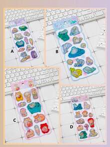 Autocollants en résine époxy 3D colorés - Animaux mignons - Imperméables, réutilisables, repositionnables, auto-adhésifs, résine de haute qualité - Parfaits pour décorer les smartphones, les coques de téléphone, les ordinateurs portables, les bureaux, les tablettes, la papeterie, les cahiers, les journaux, les agendas, les scrapbooks, les tasses, les bouteilles d'eau, les réfrigérateurs, l'emballage cadeau, les décorations DIY - Plusieurs couleurs disponibles [Style/Emballage aléatoire] - Voir 11